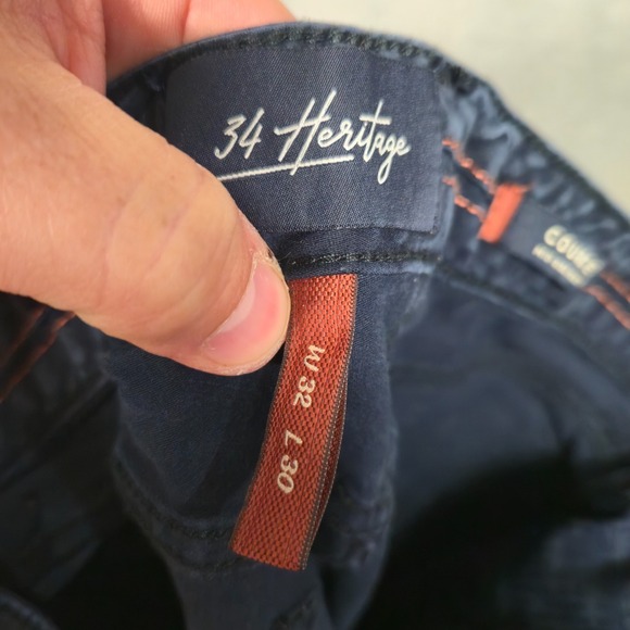 34 Heritage Pants Mens 32x30 faded navy blue Courage Mid Rise Straight - Picture 3 of 10